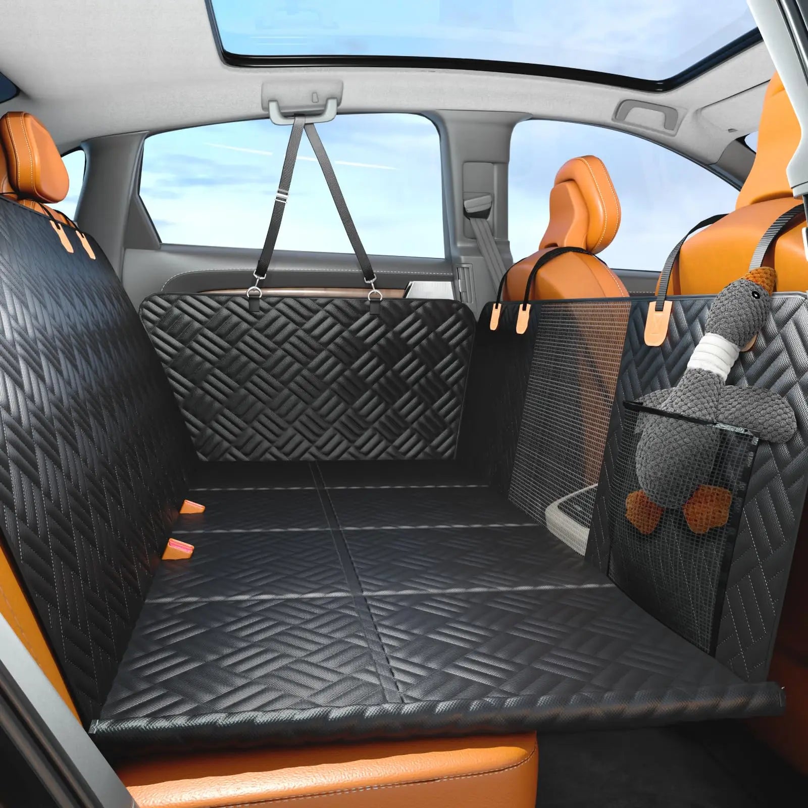 Car Rear Seat Dog Seat Cover, Hard Bottom Rear Seat Extender