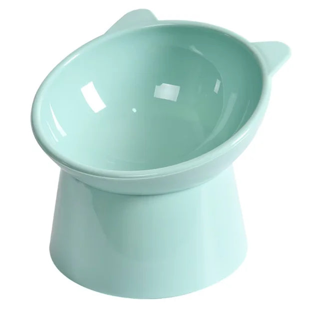 Elevated Cat Bowl Set with Cat-Ear Shape, Raised Heavy-Duty Feeder with Anti-Slip Base.