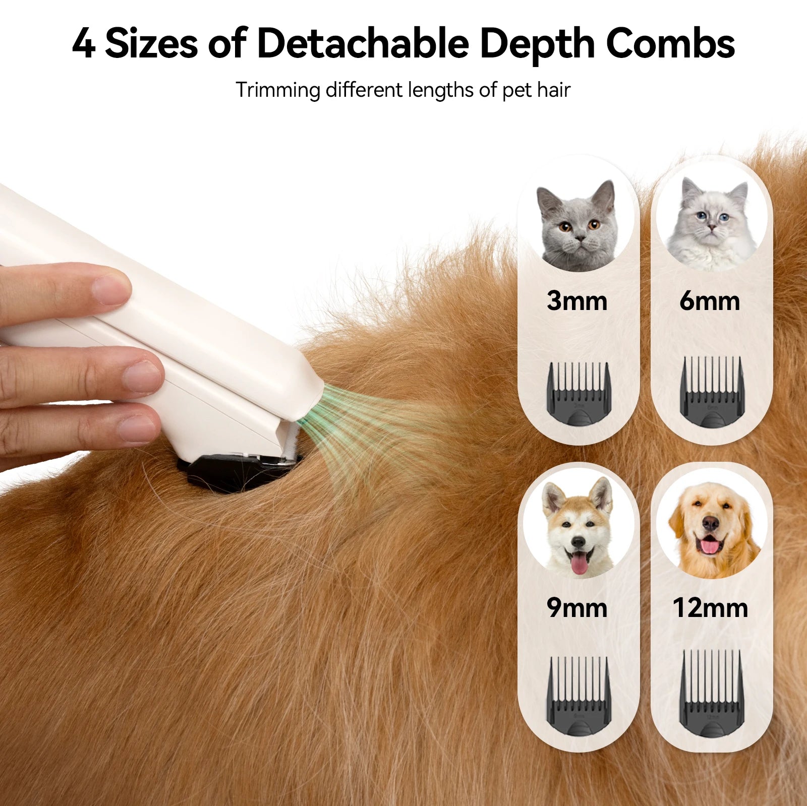 Pet Grooming Set Adjustable Speed and Temperature, 5 Proven Care Tools Dog Clipper