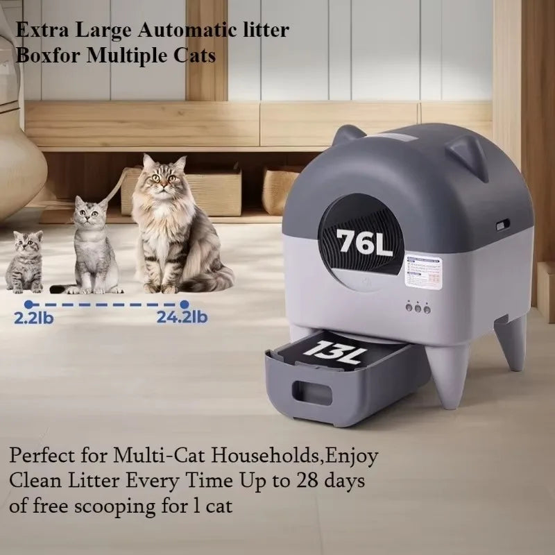 Automatic Cat Litter Box Extra Large Self Cleaning