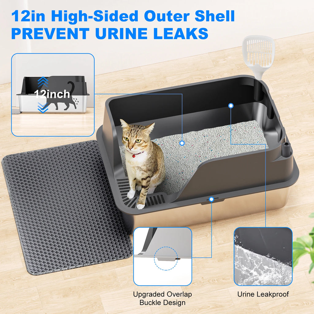 Stainless Steel Cat Litter Box,