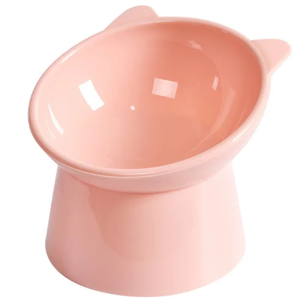 Elevated Cat Bowl Set with Cat-Ear Shape, Raised Heavy-Duty Feeder with Anti-Slip Base.