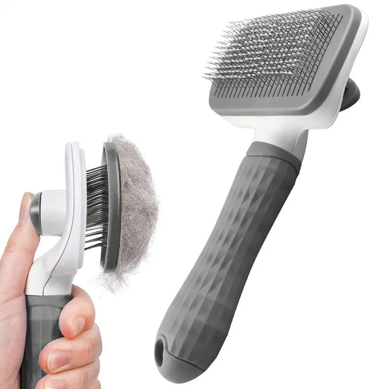 Effortless One-Step Clean Pet Grooming Brush
