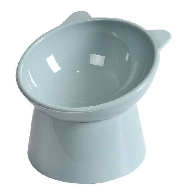 Elevated Cat Bowl Set with Cat-Ear Shape, Raised Heavy-Duty Feeder with Anti-Slip Base.