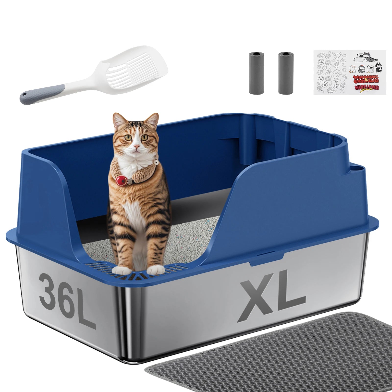 Stainless Steel Cat Litter Box,