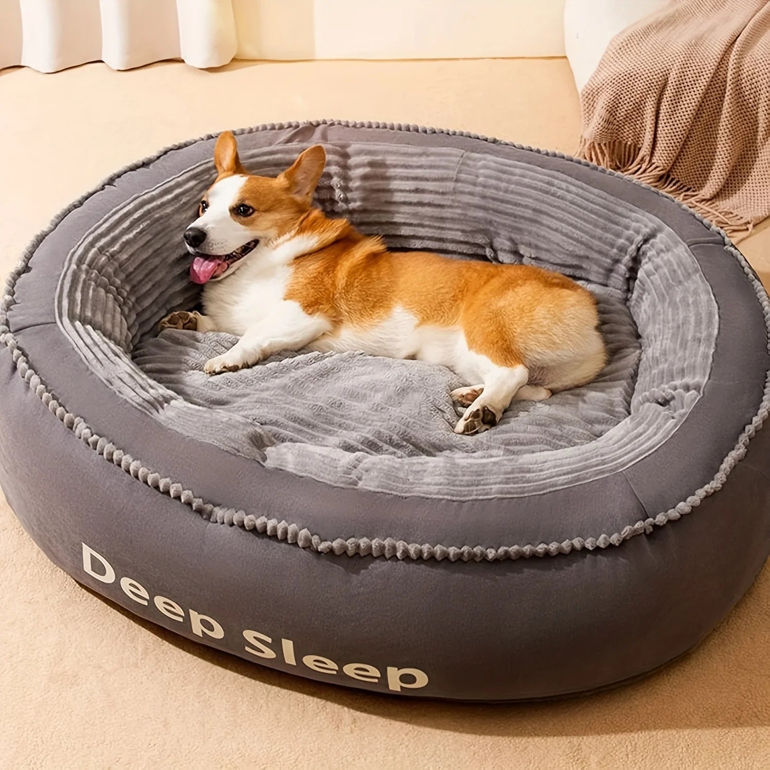 Pet Bed Comfortable Donut Round