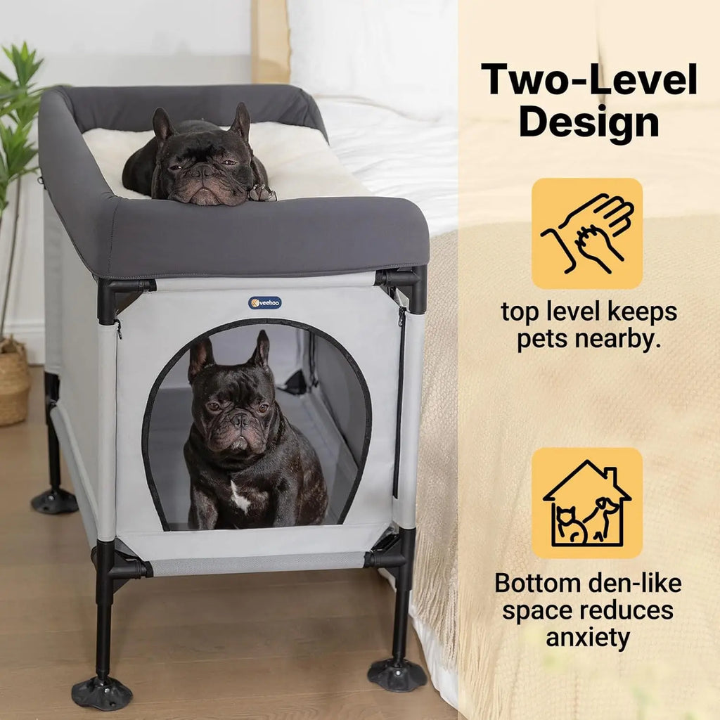 Elevated Pet Bunk Bed for Small to Medium Dogs and Cats