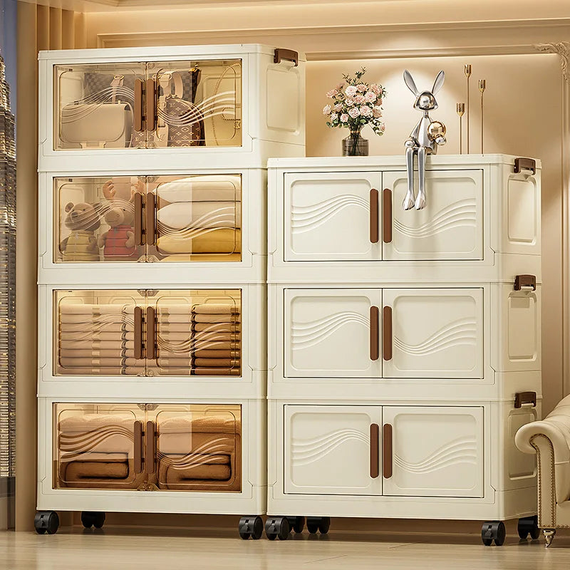 Foldable Storage Box with Clear Door - Spacious, Durable, and Easy-to-Assemble