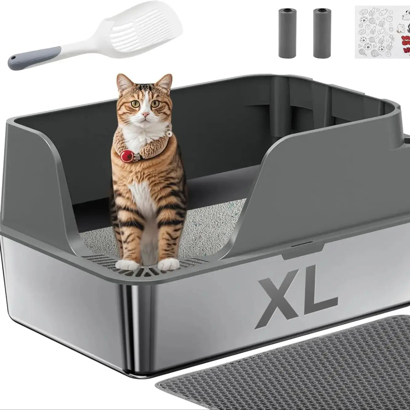 Stainless Steel Cat Litter Box,