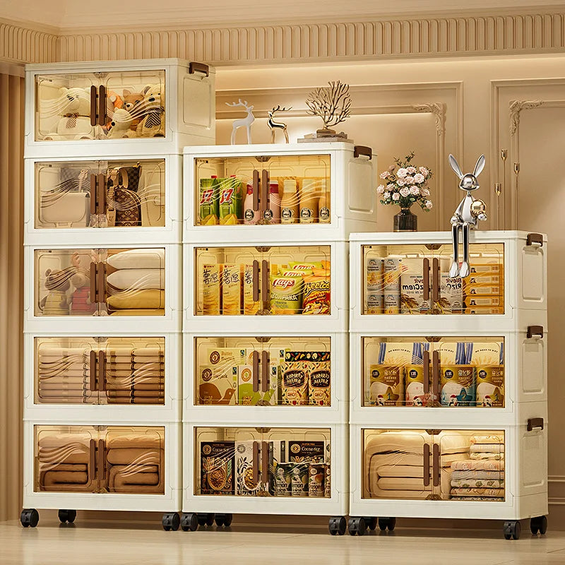 Foldable Storage Box with Clear Door - Spacious, Durable, and Easy-to-Assemble